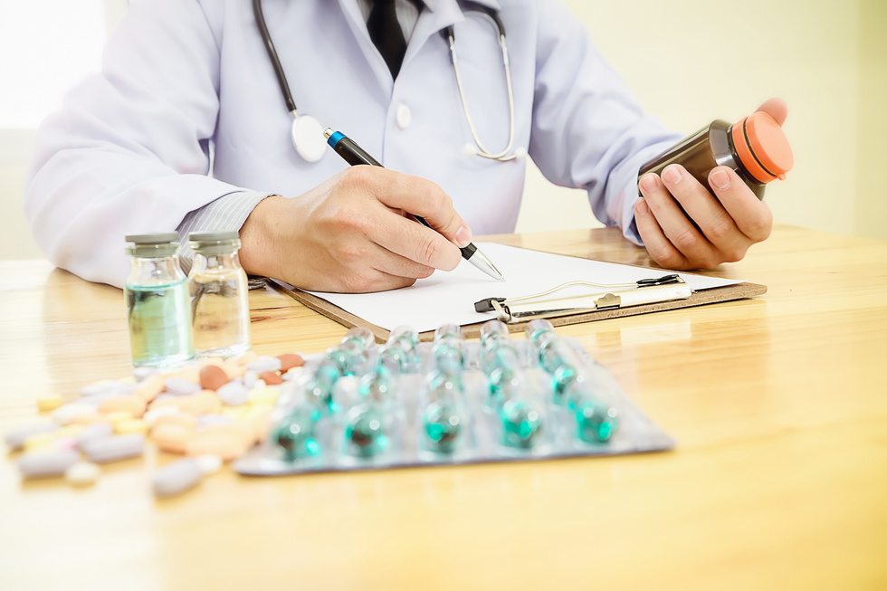 Medicine Doctor Working in Hospital or Pharmacist Sitting